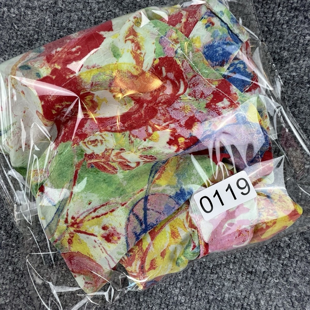 JCC Signature Floral Watercolor Button Up Blouse 3/4 Sleeve Sheer Top - Picture 6 of 6